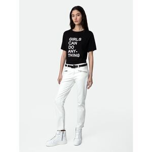Zadig & Voltaire Ava Denim Straight Slim Fray Ankle Jeans Judo White Size 26